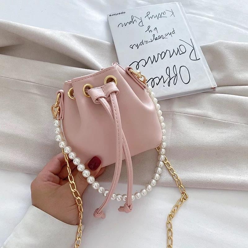 Pretty Girl Pearls Mini Bucket Bag