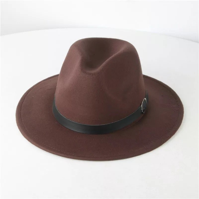 Leather Strap Fedora-Kids Unisex
