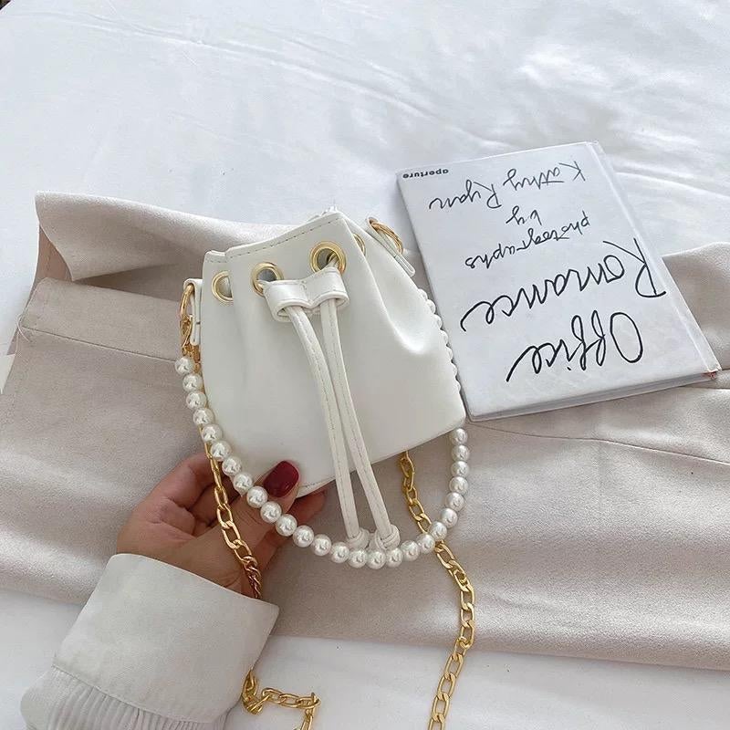 Pretty Girl Pearls Mini Bucket Bag