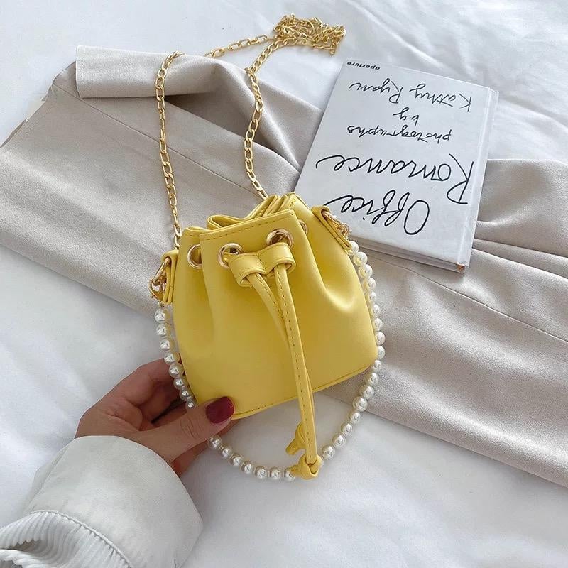 Pretty Girl Pearls Mini Bucket Bag