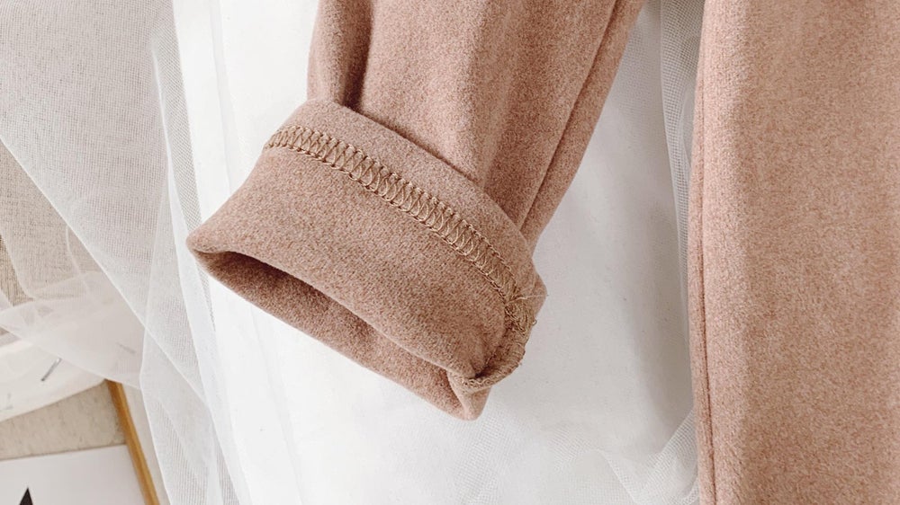 Nude Colors Puff Sleeve Round Neck Top