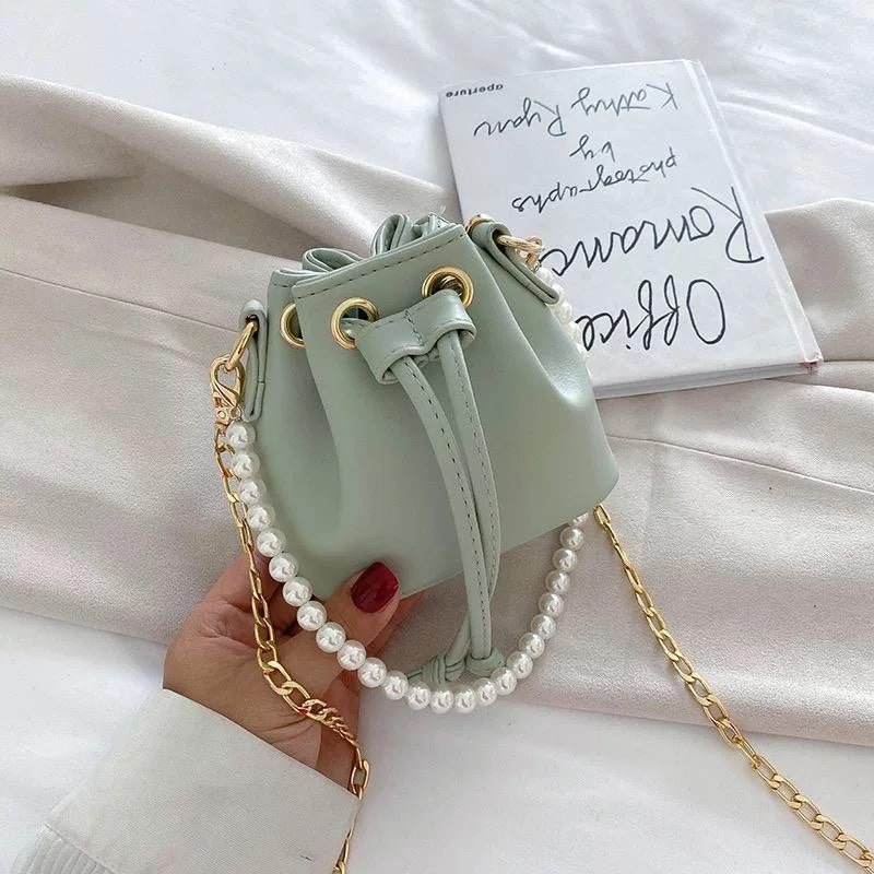 Pretty Girl Pearls Mini Bucket Bag