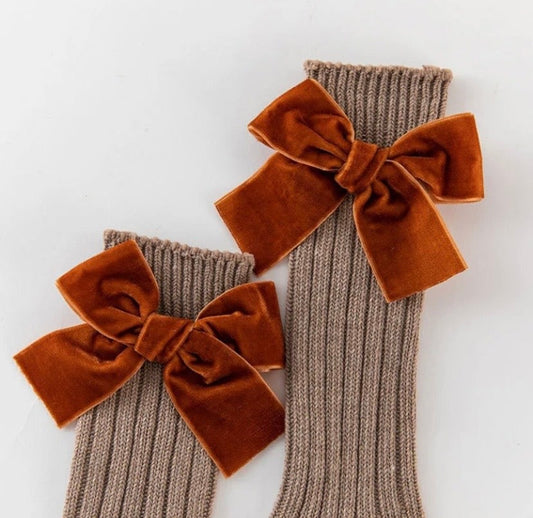 90210 Velvet Ribbon Socks (3 COLORS/1-8YR)