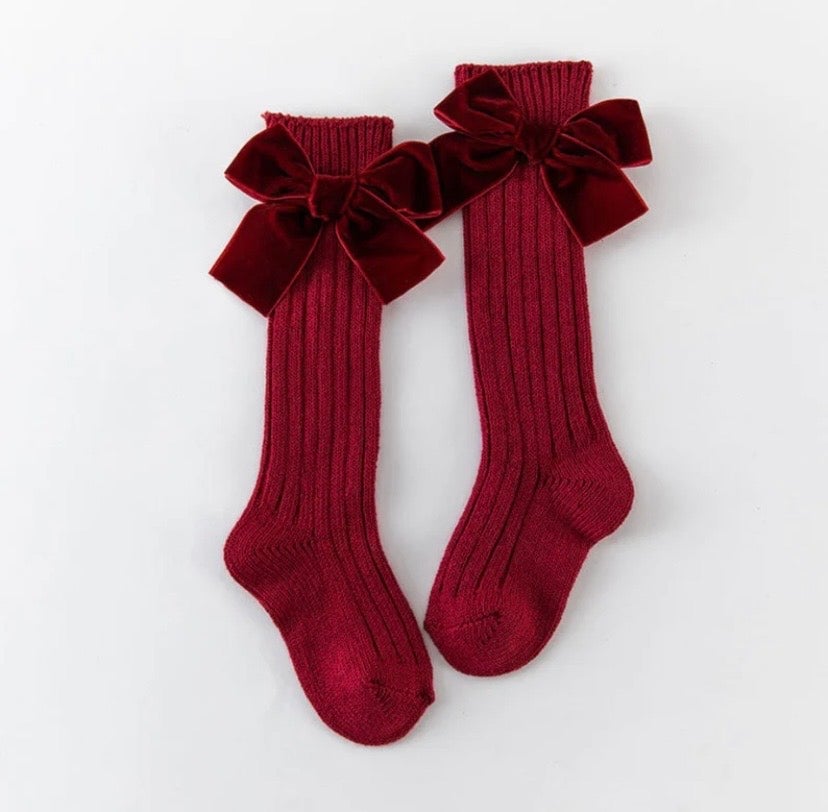 90210 Velvet Ribbon Socks (3 COLORS/1-8YR)