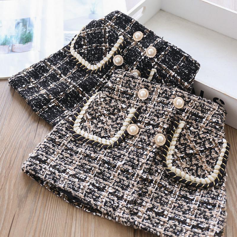 Black Pearls & Wool Skirt