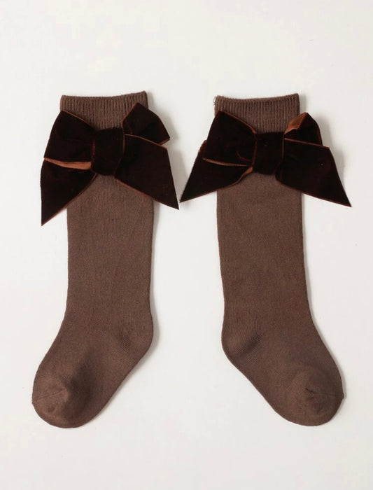 Chocolate Velvet Ribbon Socks